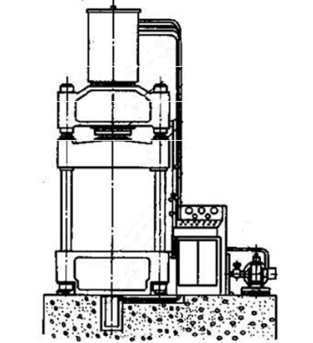 四柱液壓機結構外形圖